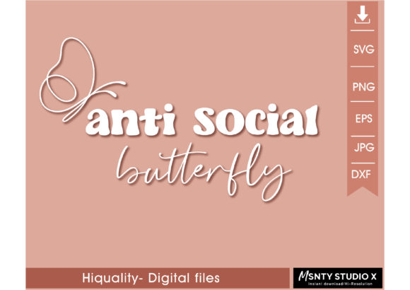 Antisocial Butterfly SVG: Graphics for Crafts & Content