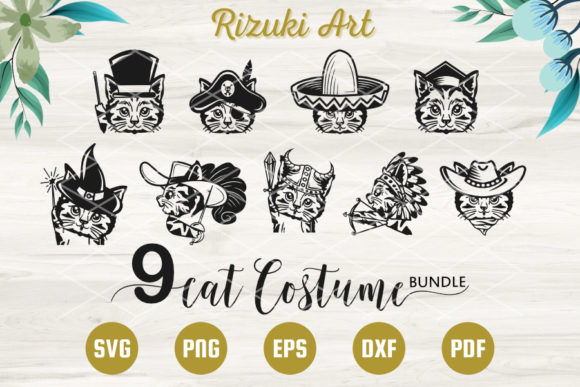 Cat Costume SVG Graphics for Craft & Editorial Design