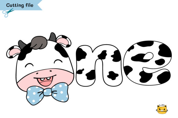 Cute Baby Cow Girl One Birthday SVG for Crafts & Graphics