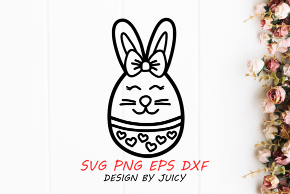 Cute Easter Egg Bunny Girl Svg