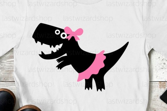 Dinosaur Wearing Skirt Svg, Ballerina