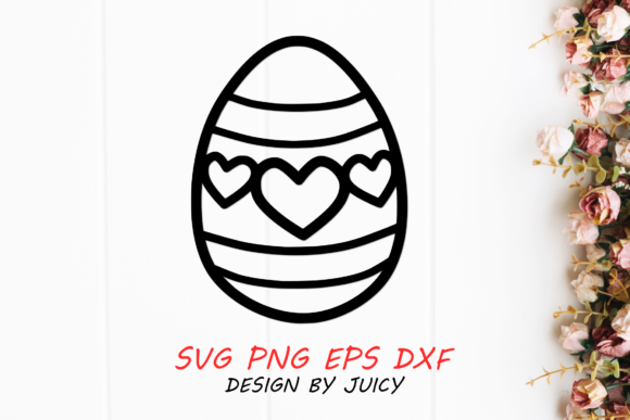 Easter Egg with Heart Pattern Svg: Graphics and Crafts for Small Business Branding