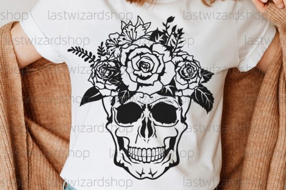 Flower Skull Svg for Crafts and Graphics