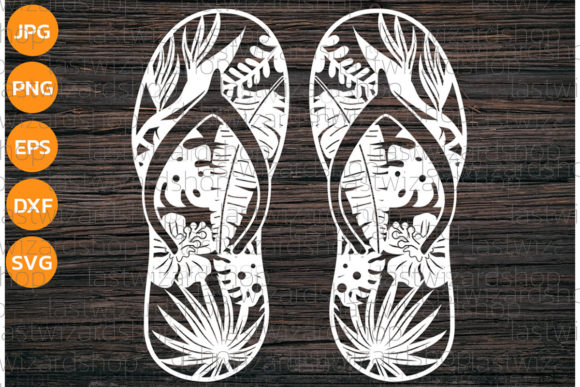 Tropical Flip Flops Svg for Crafts
