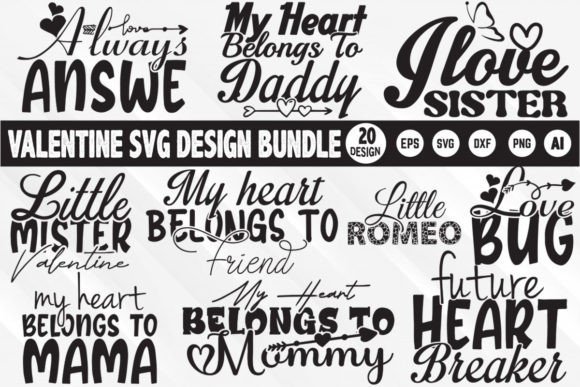 Valentine SVG T-shirt Design Bundle